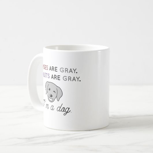 Rozen zijn grijs koffiemok (Voorkant links)