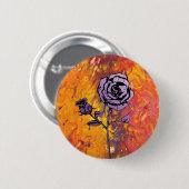 Rozen zijn Paars Ronde Button 5,7 Cm (Voorkant /achterkant)