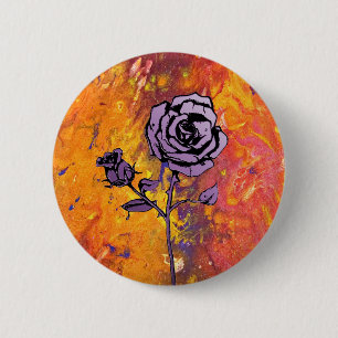 Rozen zijn Paars Ronde Button 5,7 Cm