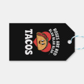 Rozen zijn Red Blah Tacos Funny Valentine Day Cadeaulabel (Voorkant (Horizontaal))