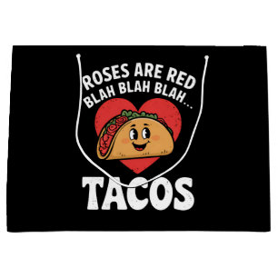 Rozen zijn Red Blah Tacos Funny Valentine Day Groot Cadeauzakje
