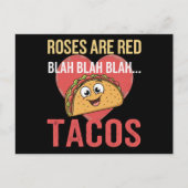 Rozen zijn Red Blah Tacos Valentijnsdag Food Lover Briefkaart (Voorkant)
