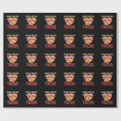 Rozen zijn Red Blah Tacos Valentijnsdag Food Lover Cadeaupapier (Vlak)