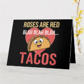 Rozen zijn Red Blah Tacos Valentijnsdag Food Lover Kaart (Gele Bloem)