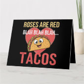 Rozen zijn Red Blah Tacos Valentijnsdag Food Lover Kaart (Voorkant)