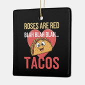 Rozen zijn Red Blah Tacos Valentijnsdag Food Lover Keramisch Ornament (Links)