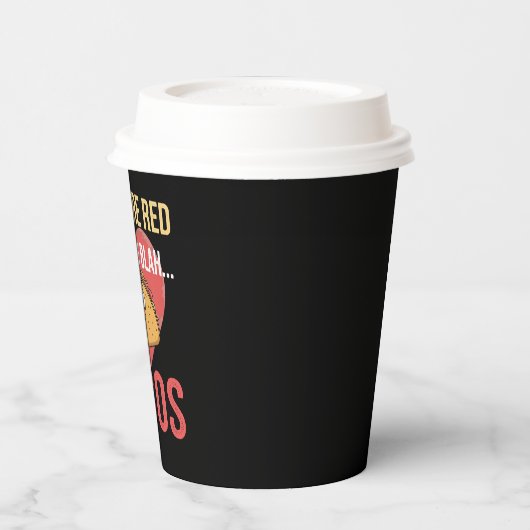 Rozen zijn Red Blah Tacos Valentijnsdag Food Lover Papieren Bekers (Links)