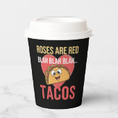 Rozen zijn Red Blah Tacos Valentijnsdag Food Lover Papieren Bekers (Voorkant)