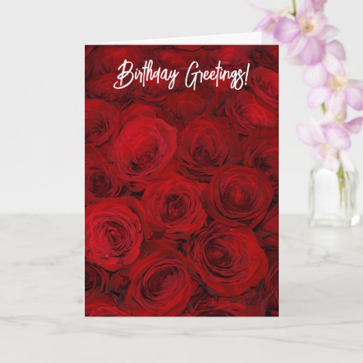 Rozen zijn Red Deep Red Rose Flowers Kaart (Orchidee)