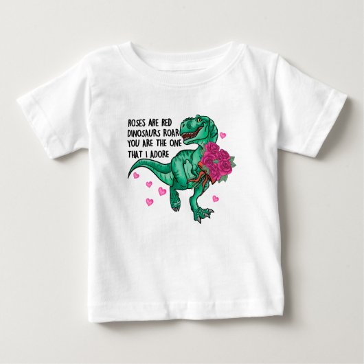Rozen zijn Red Funny Dinosaur Valentijnsdag (Voorkant)