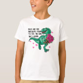 Rozen zijn Red Funny Dinosaur Valentijnsdag T-shirt (Voorkant)