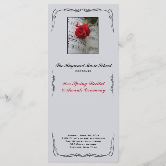 Rozen zijn Red Musical Overweging Programme Programmakaart (Voorkant)