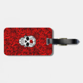 Rozen zijn rode dag van de dode suikerschedel bagagelabel (Achterkant horizontaal)