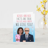 Rozen zijn rode feiten zijn echte Valentijn Kaart (Gele Bloem)