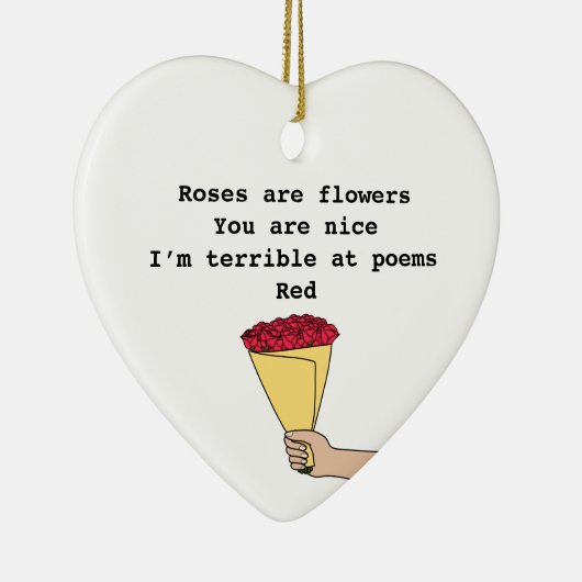 Rozen zijn rode grappige gedicht Valentijn Dag Keramisch Ornament (Rechts)