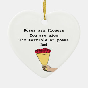 Rozen zijn rode grappige gedicht Valentijn Dag Keramisch Ornament