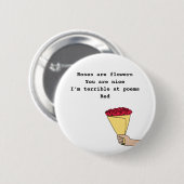 Rozen zijn rode grappige gedicht Valentijn Dag Ronde Button 5,7 Cm (Voorkant /achterkant)