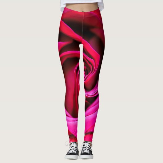Rozen zijn Rode Leggings (Voorkant)