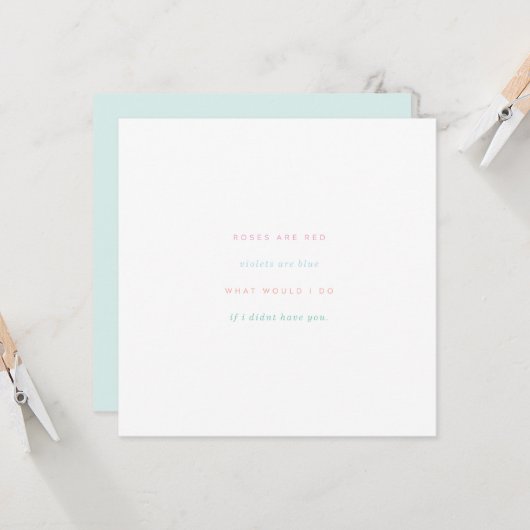 Rozen zijn rode overvallen zijn blauw kaart (Voorkant / Achterkant in situ)