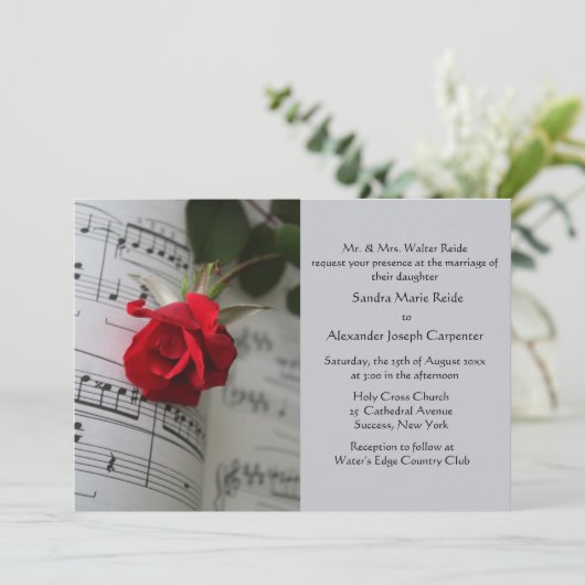 Rozen zijn rode uitnodiging (Staand voorkant)