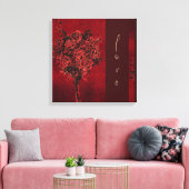 Rozen zijn romantisch canvas afdruk (Insitu (Woonkamer))