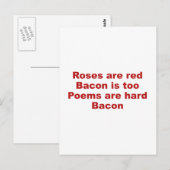 Rozen zijn rood. Bacon ook. gedichten zijn moeilij Briefkaart (Voorkant / Achterkant)