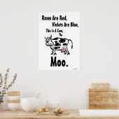Rozen zijn rood - dit is een Koe grappig Poster (Keuken)