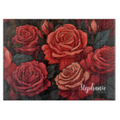 Rozen zijn rood gepersonaliseerd snijplank (Voorkant)