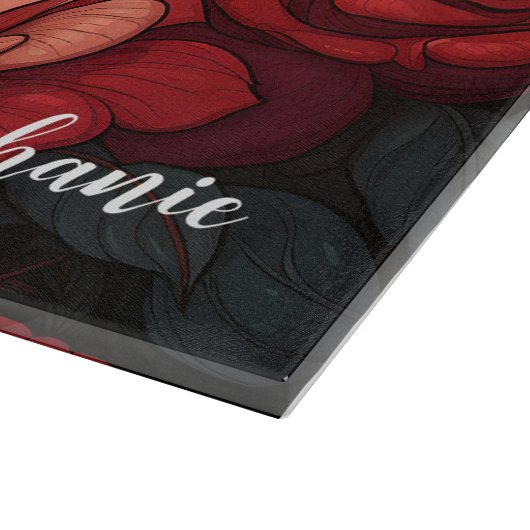 Rozen zijn rood gepersonaliseerd snijplank (Hoek)