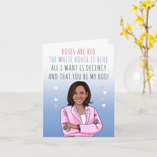 Rozen zijn Rood Het Witte Huis is Blauw Valentijn Kaart (Gele Bloem)