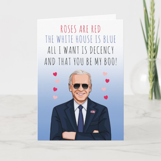 Rozen zijn Rood Het Witte Huis is Blauw Valentijn Kaart (Voorkant)