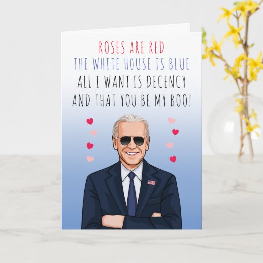 Rozen zijn rood Het Witte Huis is Blauwe Valentijn Kaart (Gele Bloem)