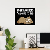 Rozen zijn rood, ik ga naar bed poster (Thuiskantoor)