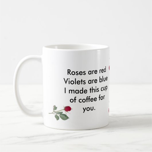 Rozen zijn rood koffiemok (Links)