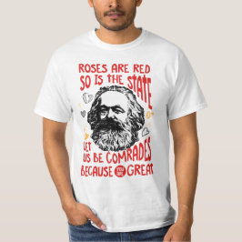 Rozen zijn rood, net als de staat t-shirt