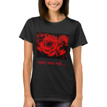 Rozen zijn rood op Black T-Shirt