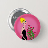 rozen zijn rood ronde button 5,7 cm (Voorkant /achterkant)