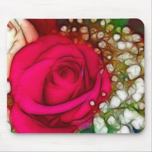 Rozen zijn rood roze Fuschia Artistic & Unique Muismat