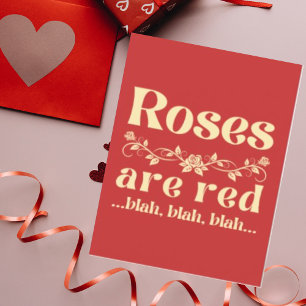 Rozen zijn rood Schattige Funny Anti Valentijnsdag Feestdagen Kaart