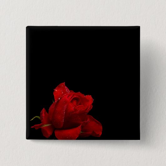 Rozen zijn rood vierkante button 5,1 cm (Voorkant)