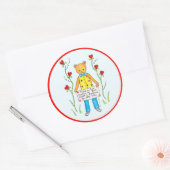 Rozen zijn rood, viooltjes zijn blauw ronde sticker (Envelop)