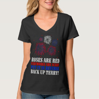 Rozen zijn rood vuurwerk dat het in revers eng wor t-shirt