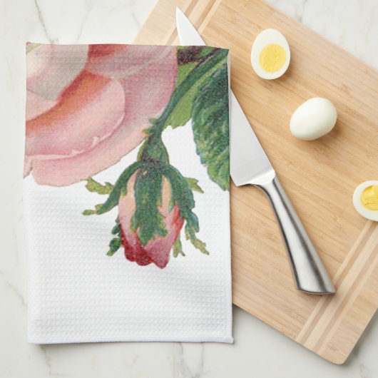 Rozen zijn roze theedoek (Quarter Fold)