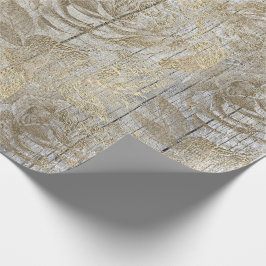 Rozen Zilvergrijze Floral Hout Foxier Gold Rustig Cadeaupapier