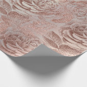Rozen Zilvergrijze Roos Goud Blush Roze Cadeaupapier (Hoek)