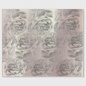 Rozen Zilvergrijze Roos Goud Blush Roze Cadeaupapier (Vlak)