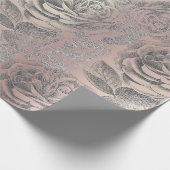 Rozen Zilvergrijze Roos Goud Blush Roze Cadeaupapier (Hoek)
