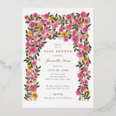 Rozen Zonnebloem Trellis Spring Garden Baby shower Folie Uitnodiging (Voorkant)