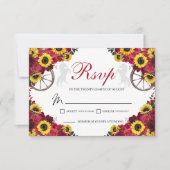 Rozen Zonnebloemen Quinceanera RSVP Behuizing Kaar (Voorkant)