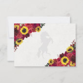 Rozen Zonnebloemen Quinceanera RSVP Behuizing Kaar (Achterkant)